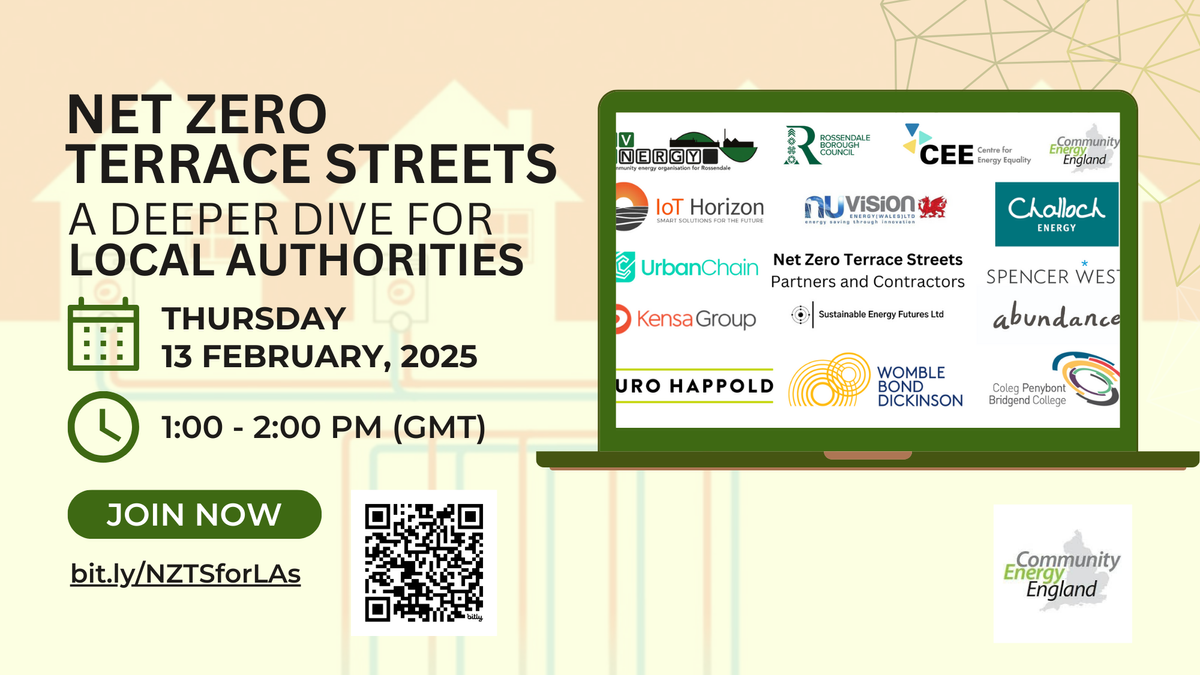 Reminder: 3 days until our Net Zero Terrace Streets webinar for Local Authorities